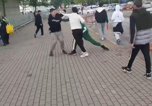 Şehrin göbeğinde böylesi hareketler: Yoldan geçenleri korkutup saldırdılar!