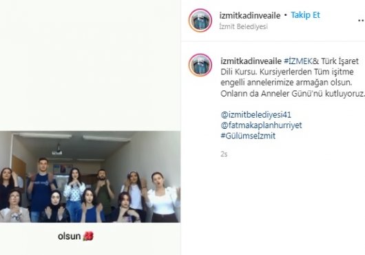 İZMEKkursiyerlerinden, işitme engelli annelere özel video