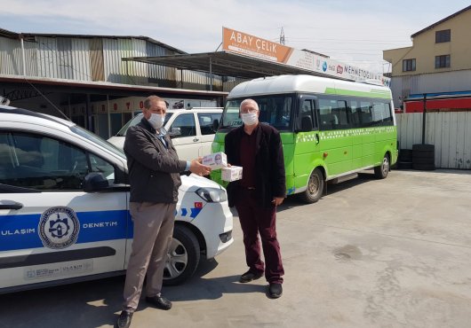 Büyükşehir'den toplu taşıma kooperatiflerine 30 bin maske