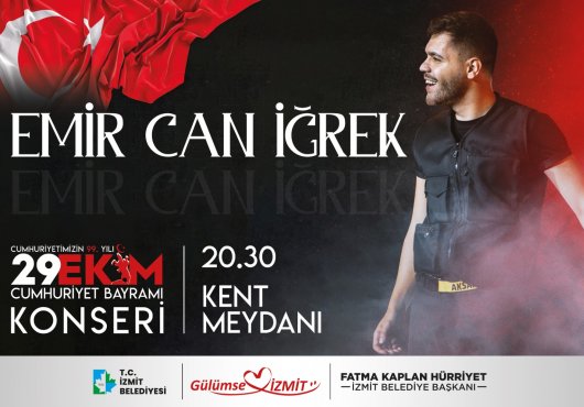 Gençlerin sevgilisi Emir Can İğrek 29 Ekim’de İzmit’te