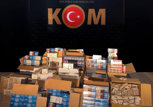  BİNLERCE  BOŞ VE DOLU MAKARON ELE GEÇİRİLDİ