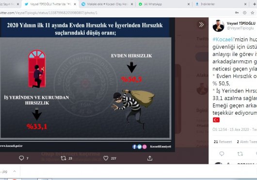 HIRSIZLIK OLAYLARINDA YÜZDE 50 AZALMA
