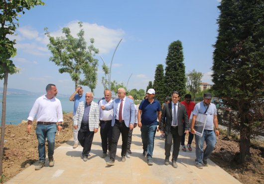 Genel Sekreter Gündoğdu, Değirmendere- Halıdere sahil düzenleme çalışmalarını inceledi