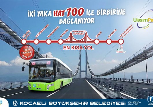 Bu hat Kocaeli’nin iki yakasını birleştirecek  Hat 700 seferlerine 1 Temmuz’da başlıyor