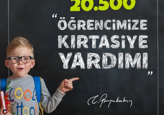 20 BİN 522 ÖĞRENCİYE 3 MİLYON 78 BİN 300 LİRALIK KIRTASİYE YARDIMI